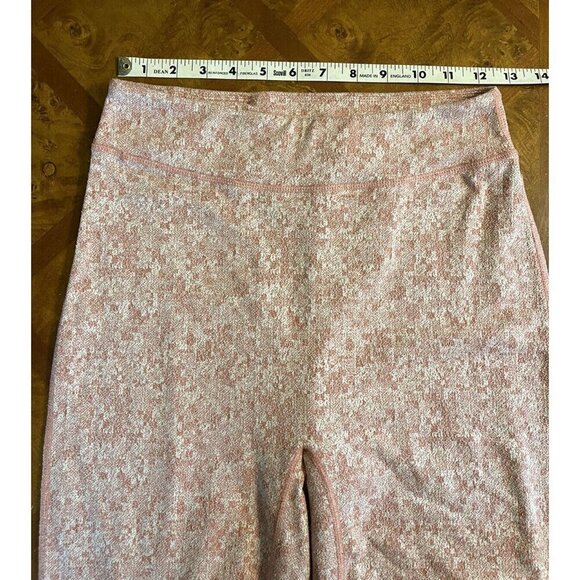 Gymshark Fleur Texture Mid Rise Workout Leggings Dusky Pink Marl Women's Sz M - Picture 4 of 7